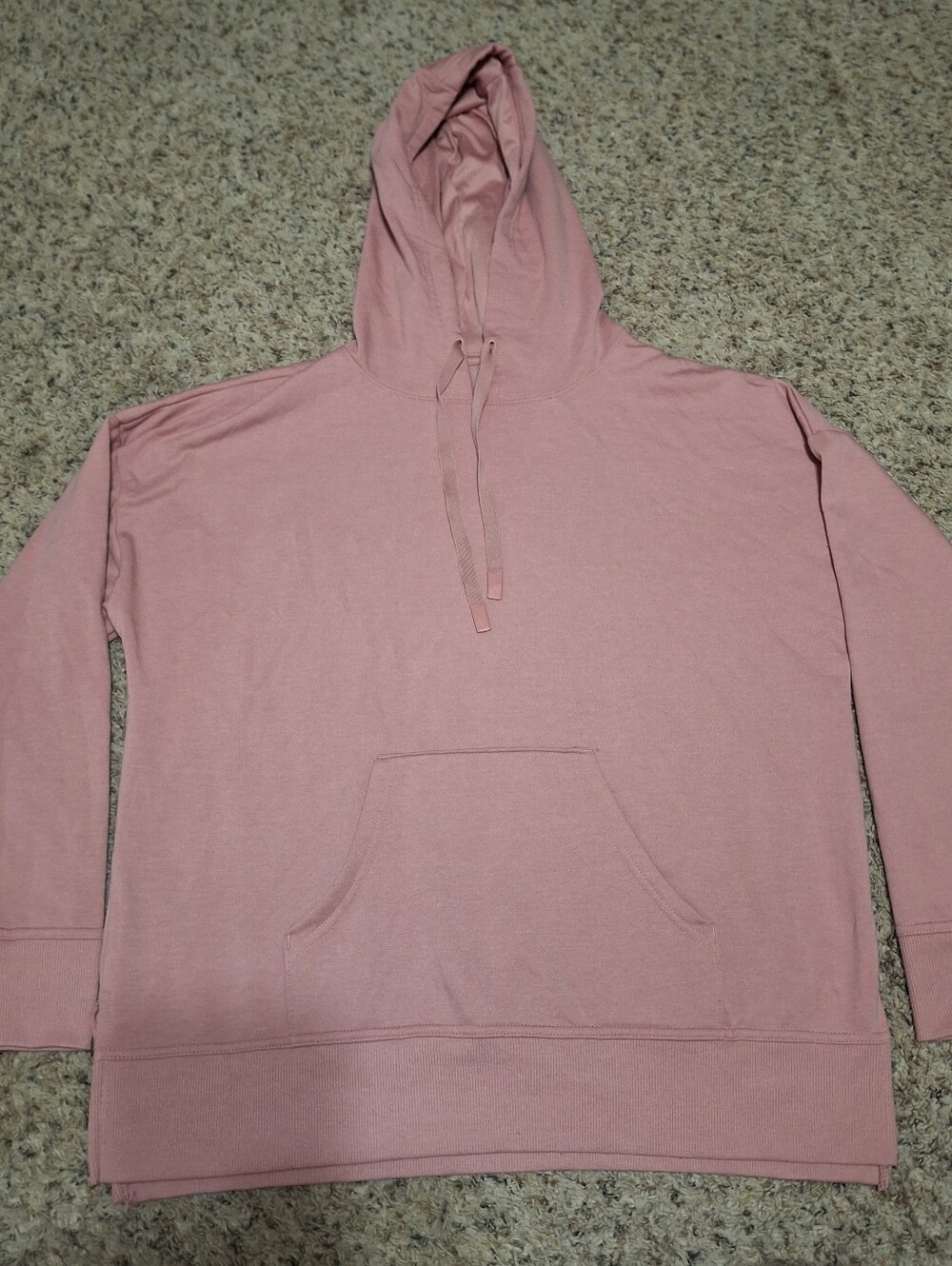 Soft Pink Hooded Pullover Sweatshirt
